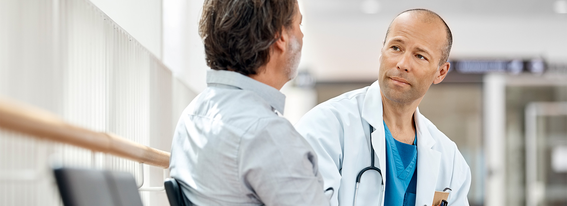 a dr speaking with a client