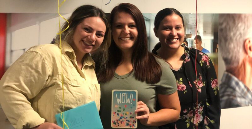 Three recruiters finish their promotions up to recruiter 2 in the Raleigh office!