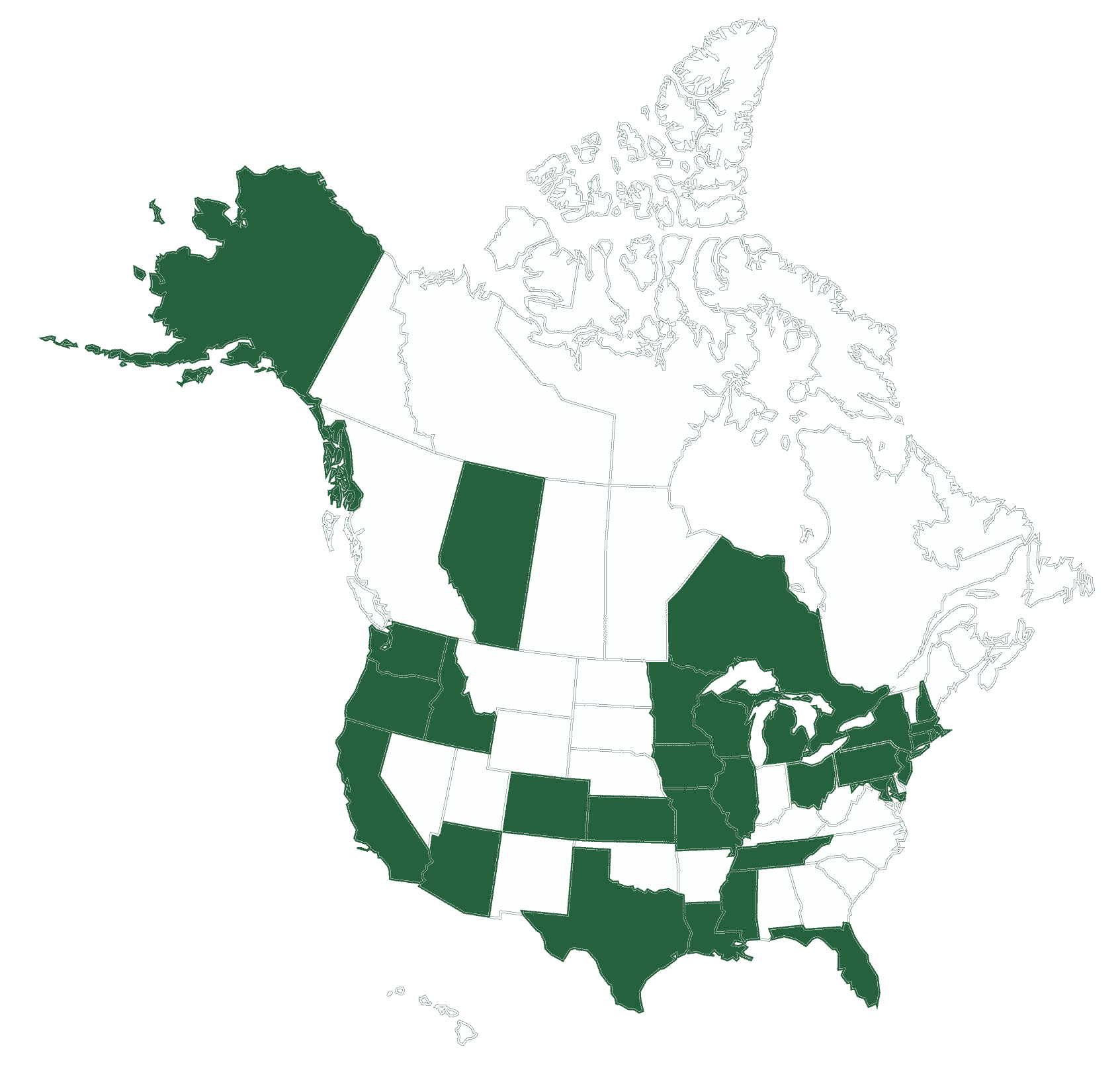 Map of states and providences that summit operates in