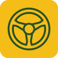Steering wheel green icon