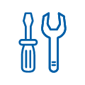 Work tools blue icon