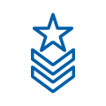  Military veteran blue icon