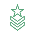 Military veteran green icon