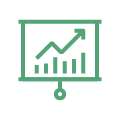 Performance chart green icon