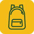 Blue backpack icon