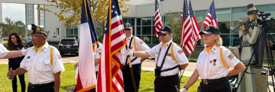 Image of veterans doing the "Colors of the Flag" ceremony