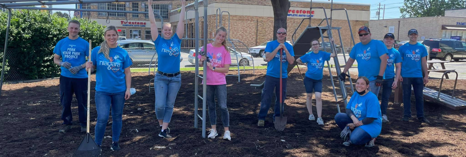 Niagara Team Members revamping a playground in Allentown, PA