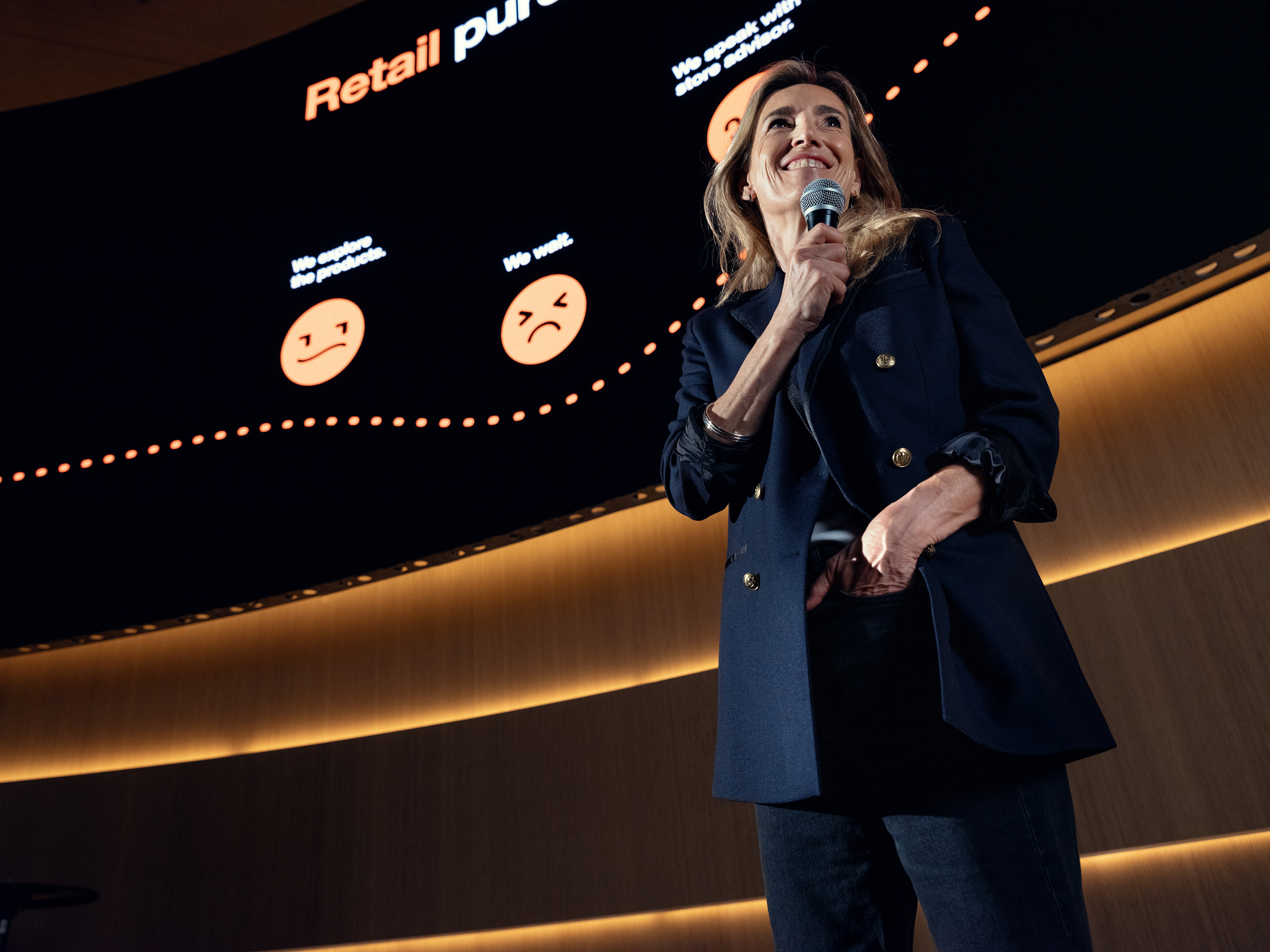 An Orange manager at a conference