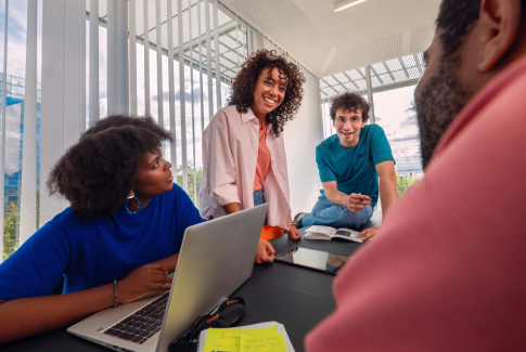 A convivial atmosphere during an Orange meeting.