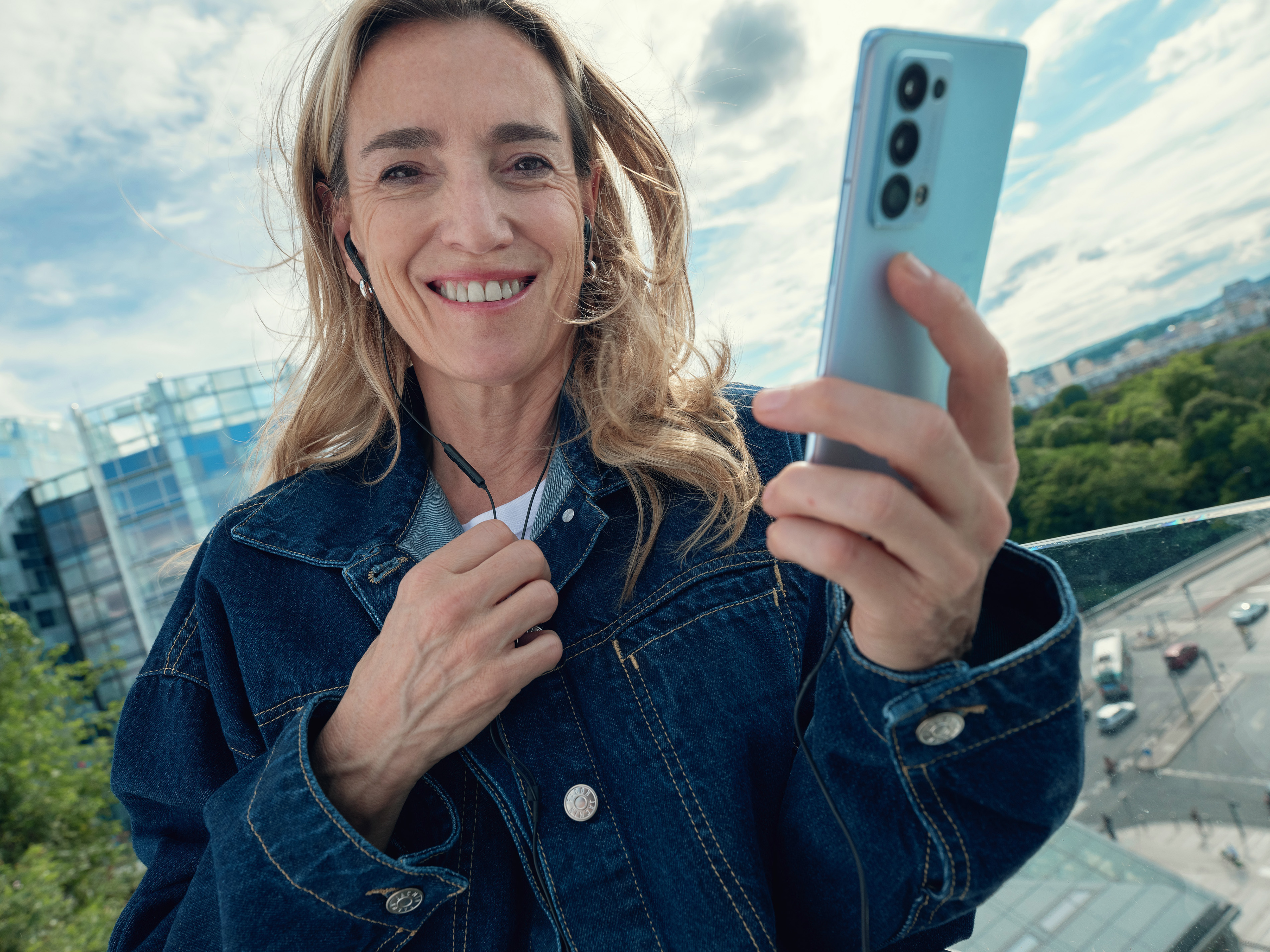 A woman making a video call