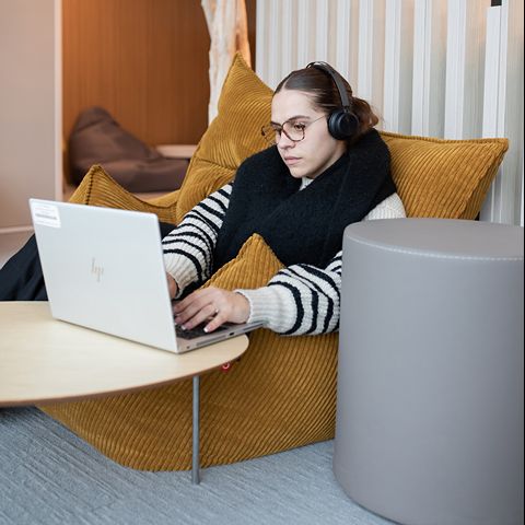 Orange corporate photo - remote work