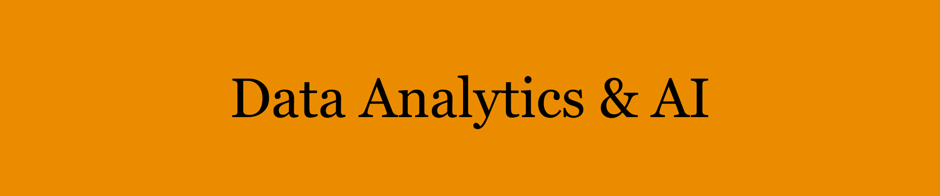 Data analytics and AI