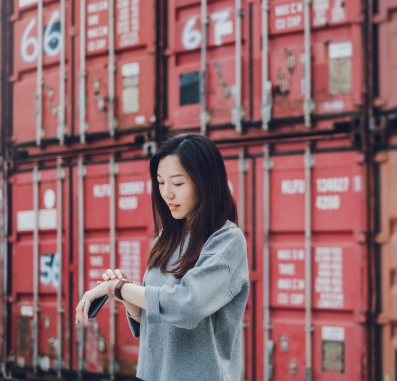 person looking at watch