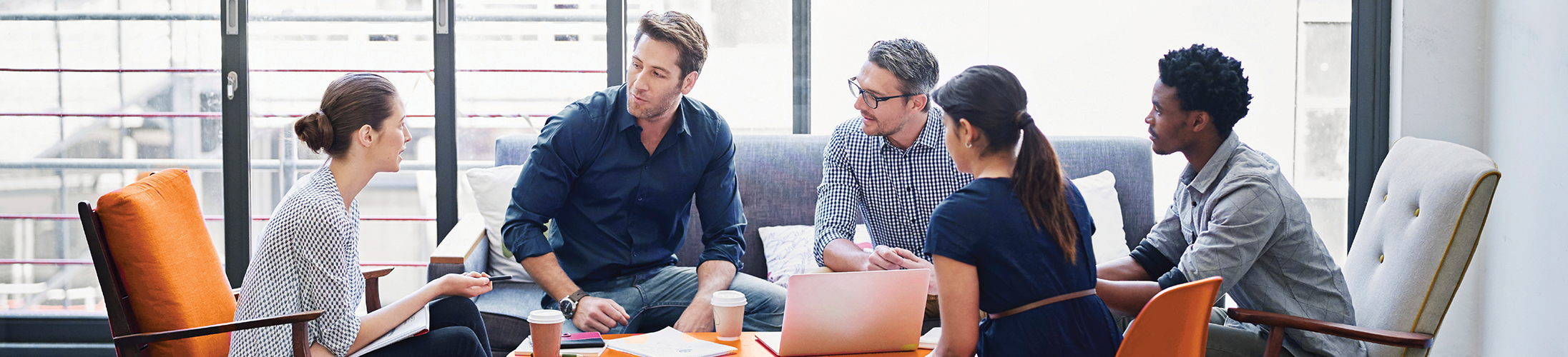 Group of coworkers having a meeting