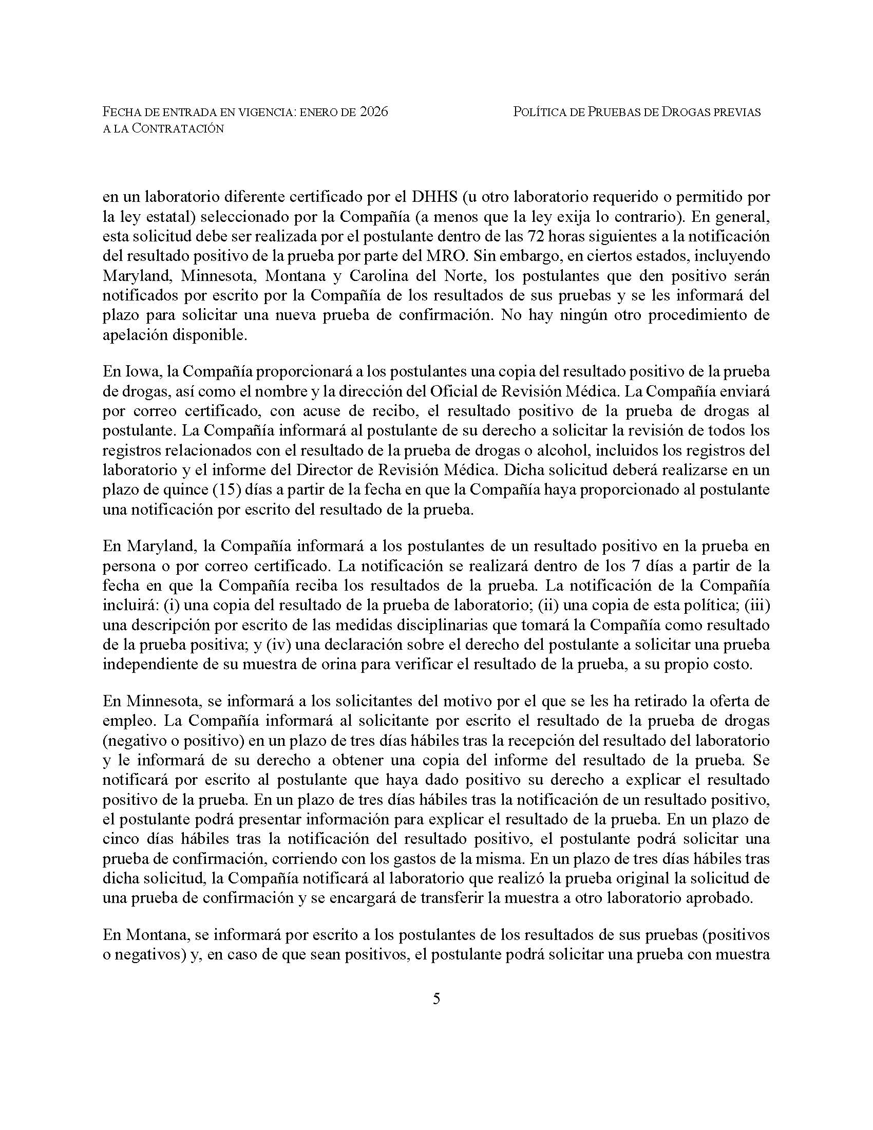 2026Pye-BarkerPre-employmentDrugTestingPolicynon-DOT_Spanish_Page_5