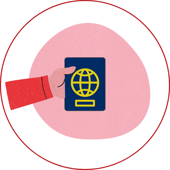 hand holding passport