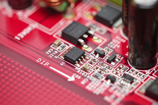 Close up picture of a circuit board