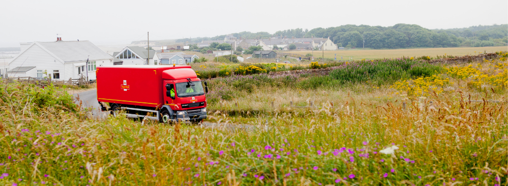 Lorry driving on country road