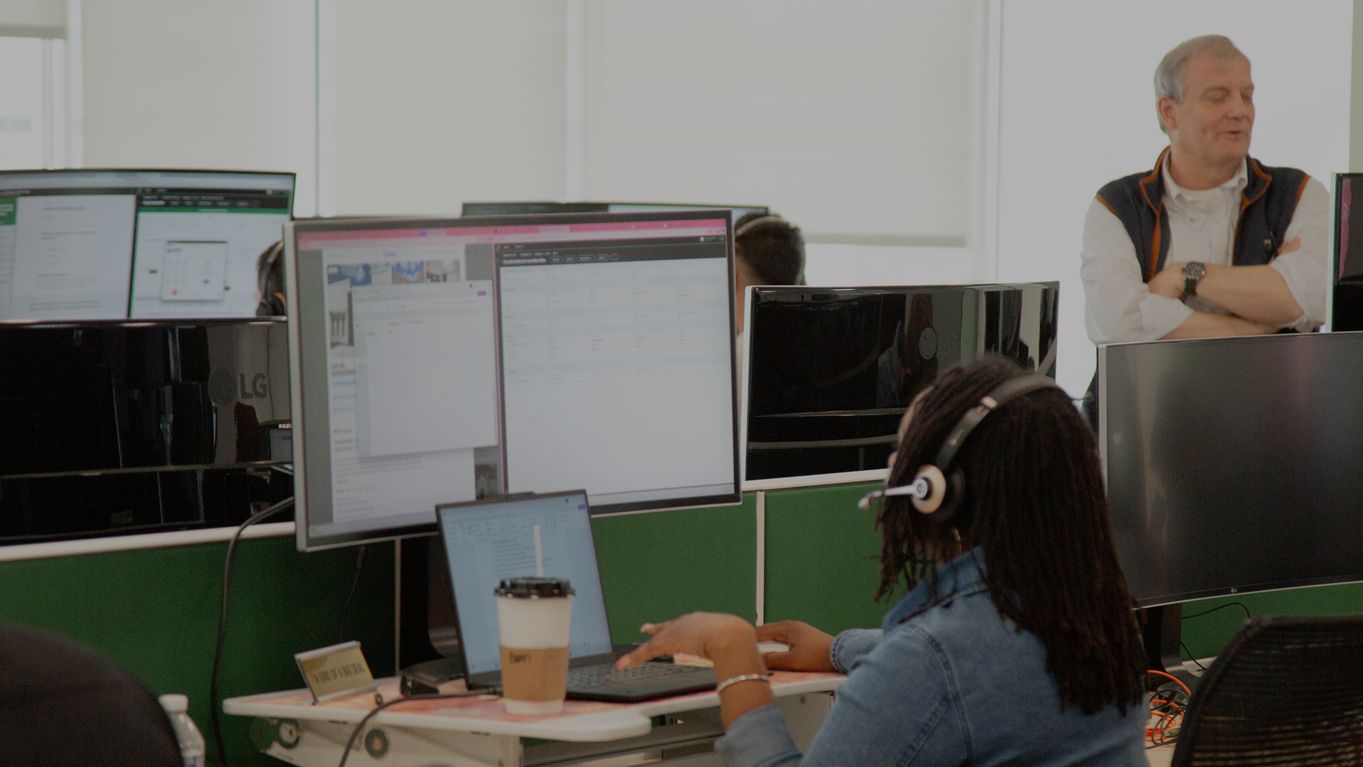 Sage employee on a call
