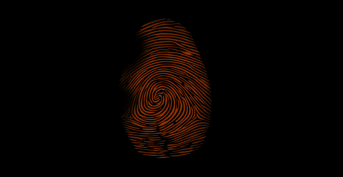 Empreinte digitale sur fond noir