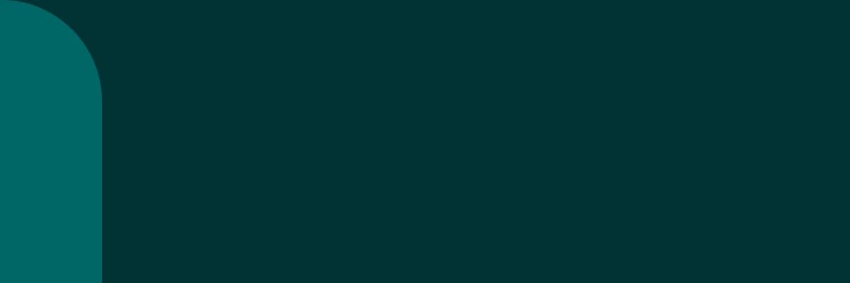 Branded header background, dark background with teal arch.