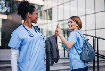 Nurses high five