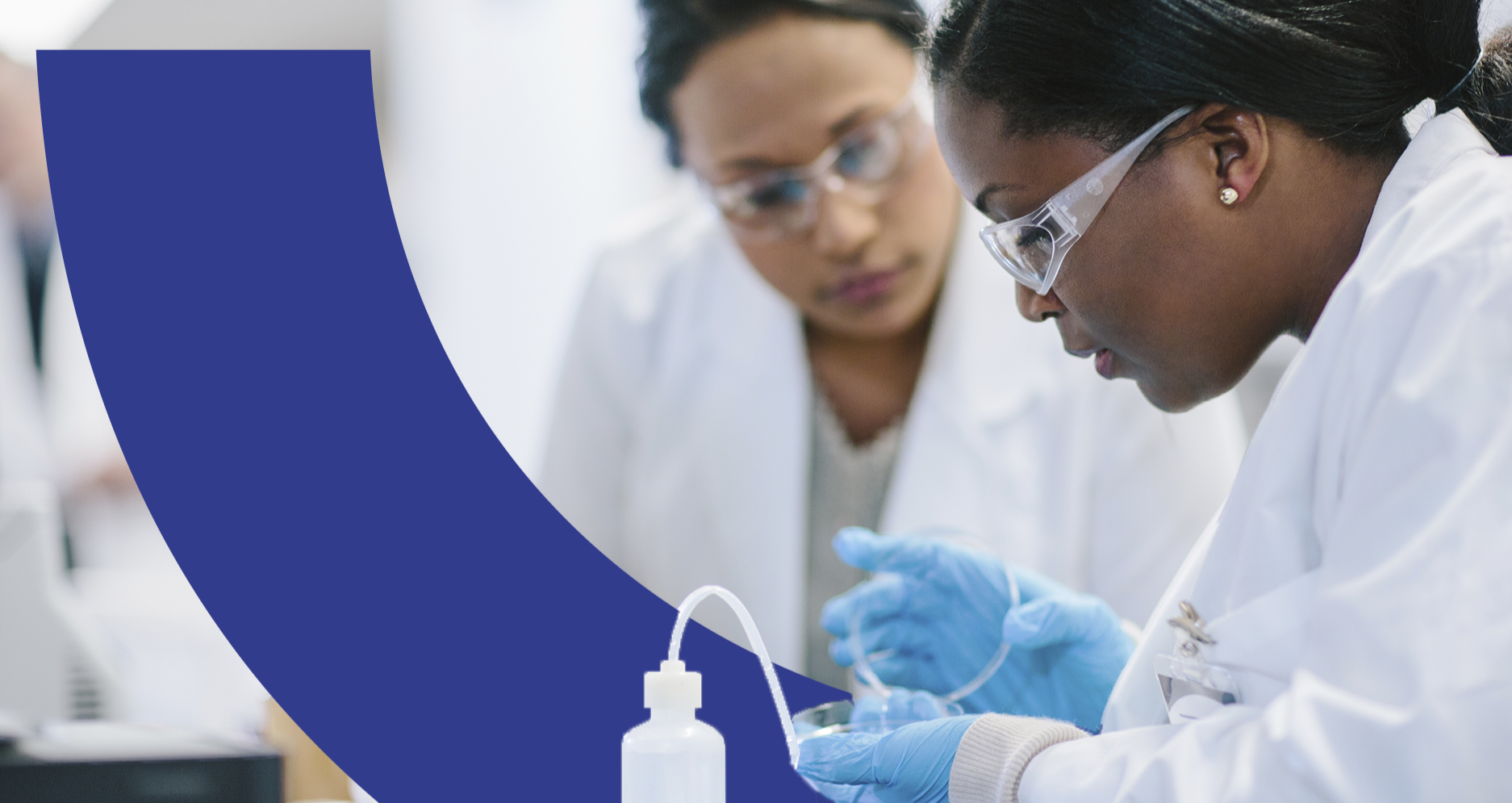 Two researchers researching