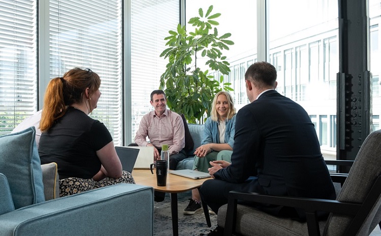 An informal team meeting