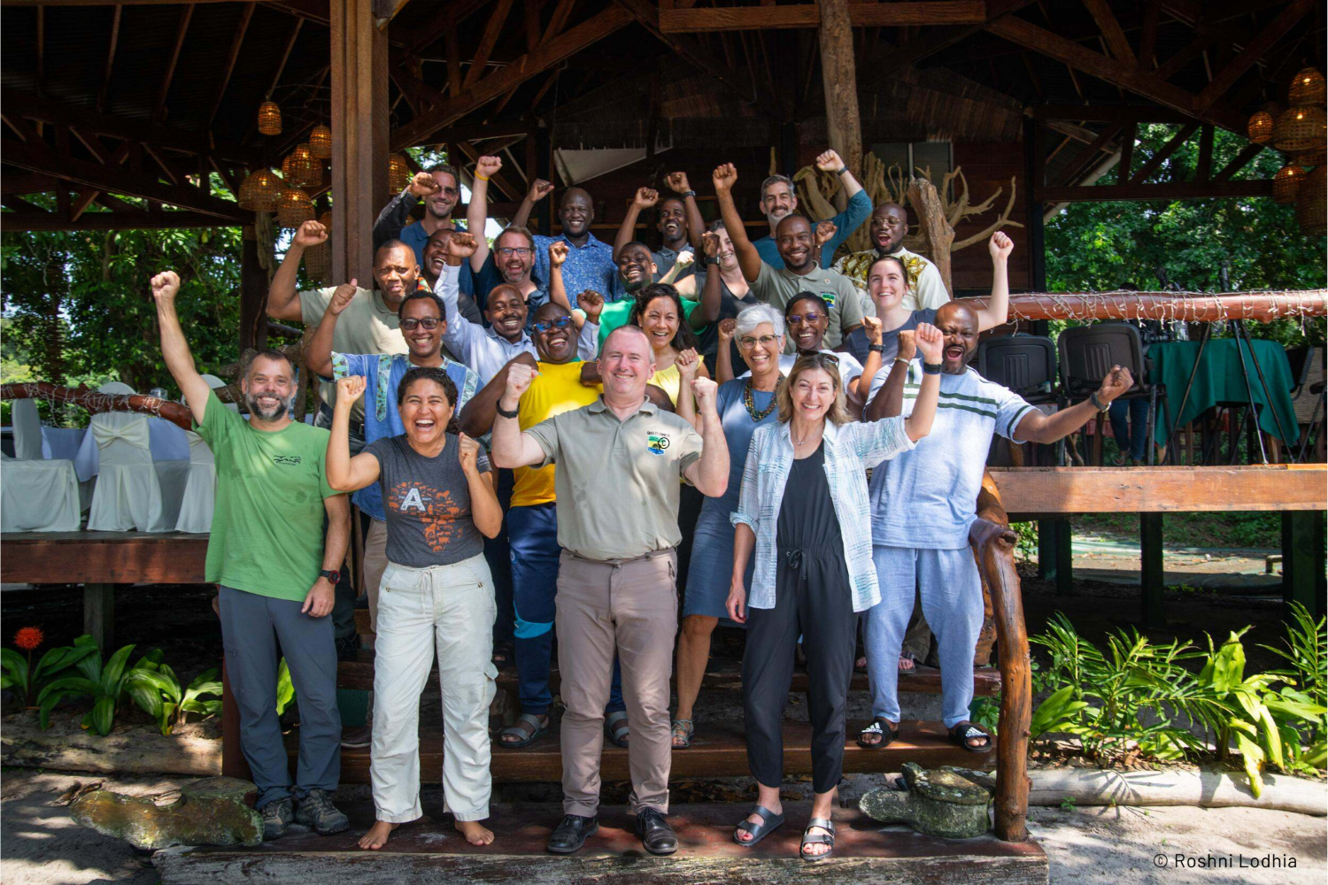 A group of people posing for a photo