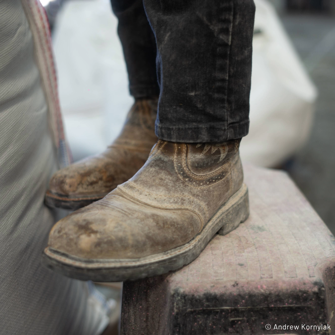 A person's boots