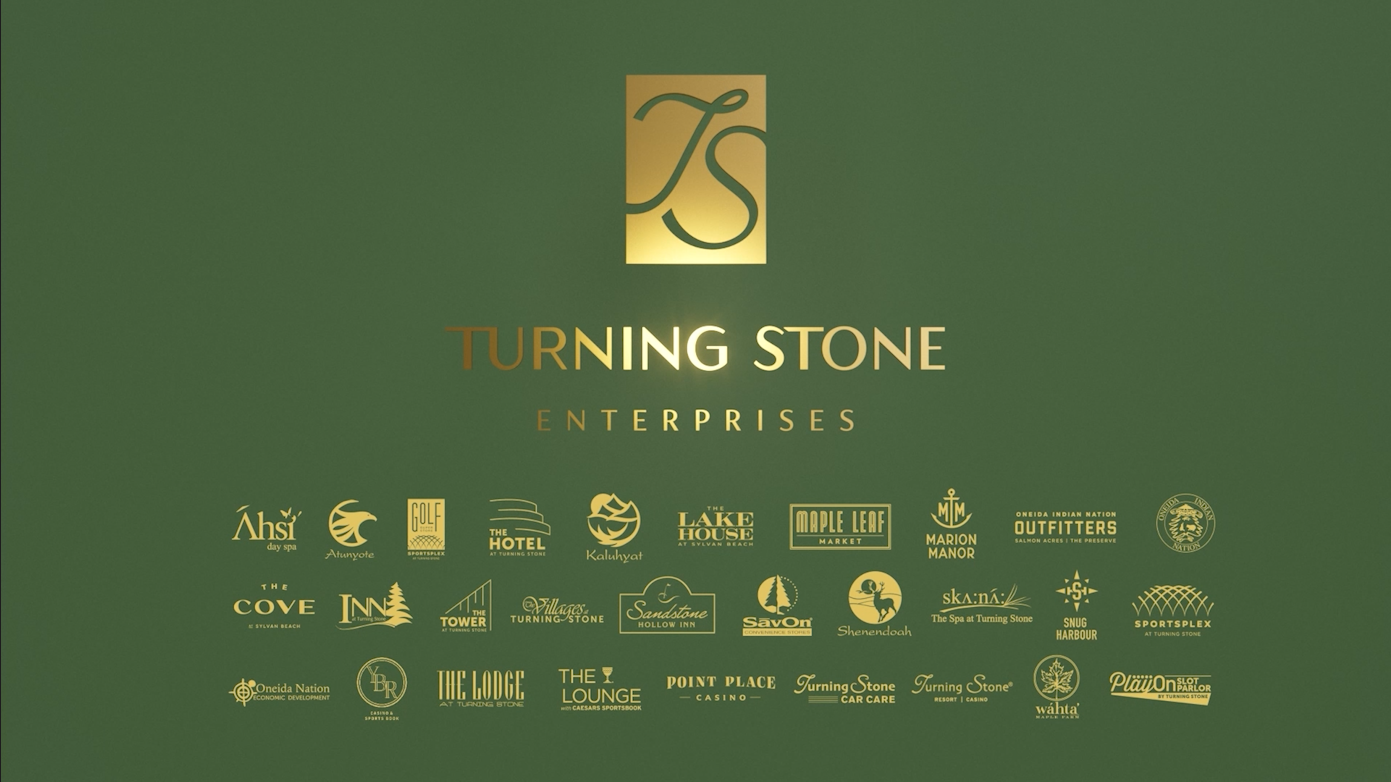 Full display of all Turning Stone Enterprises' brand logos.