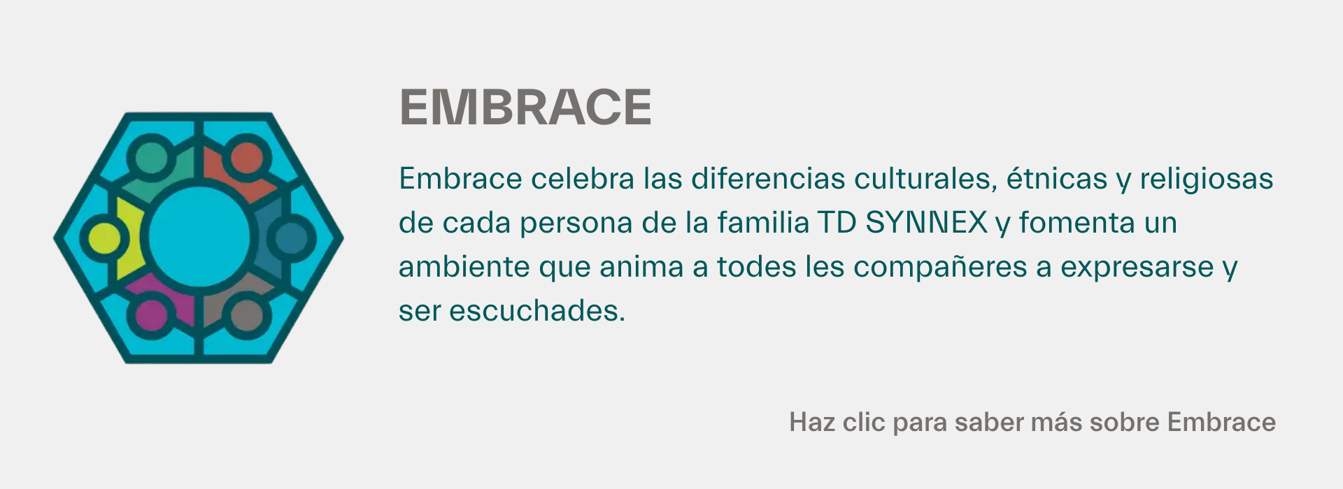 Una tarjeta con información sobre Embrace