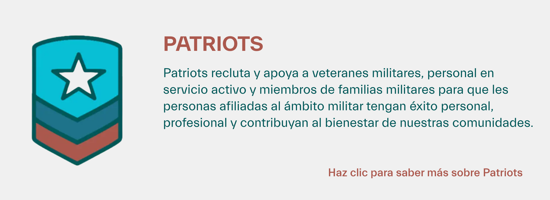 Una tarjeta con información sobre Patriots