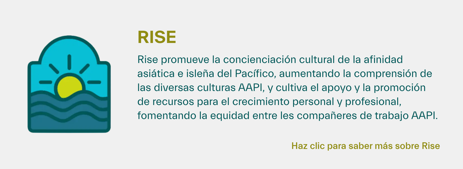 Una tarjeta con información sobre Rise