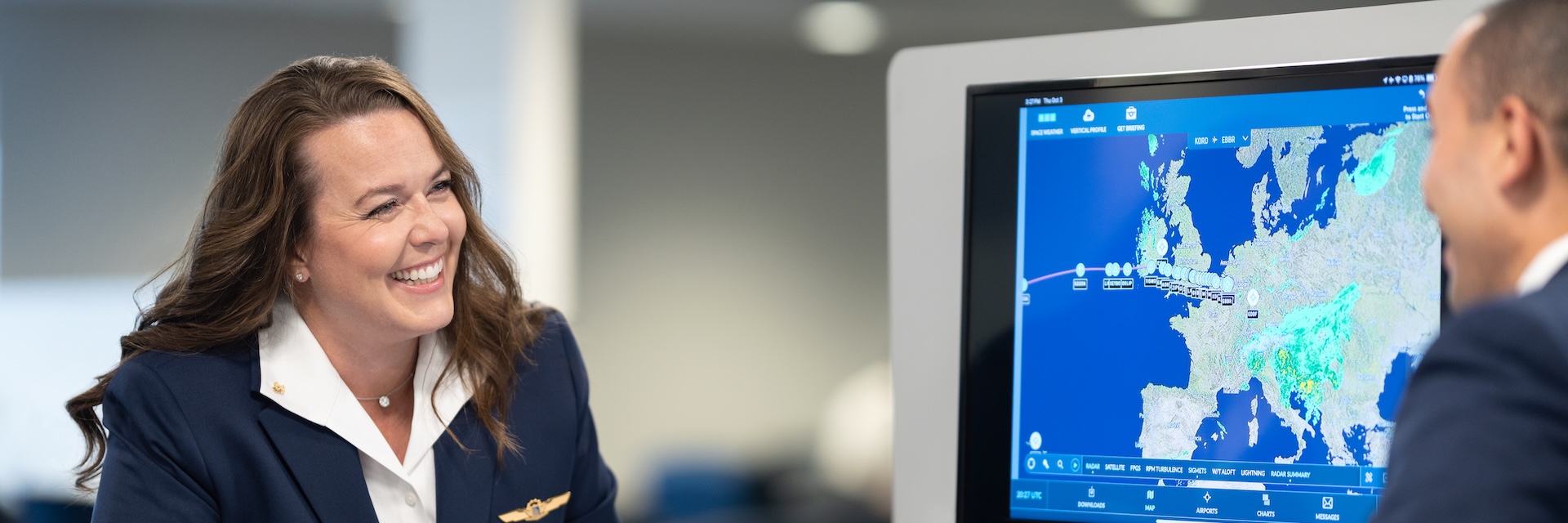 Smiling Pilots talking. 