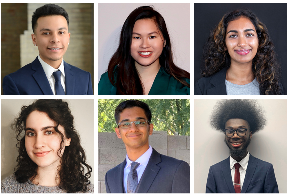 Collage of interns smiling