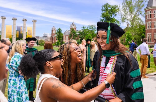 Young woman graduating college