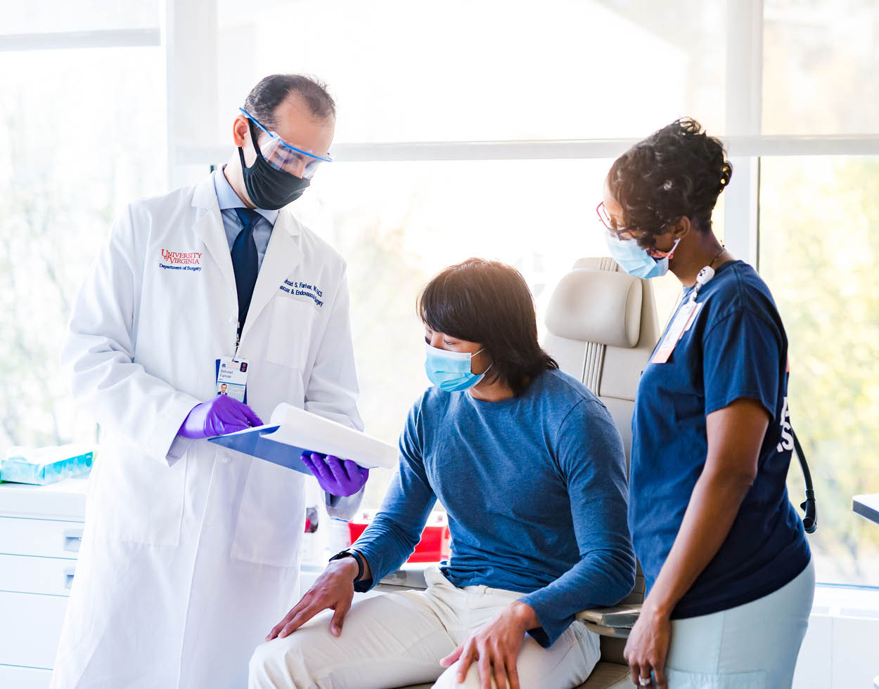 Doctor with patient and nurse