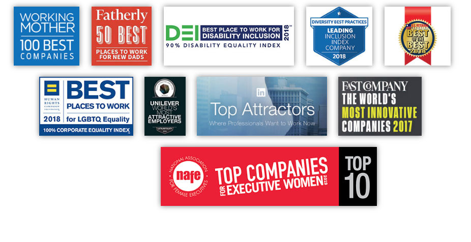 Our awards - logos showing diversity and inclusion awards