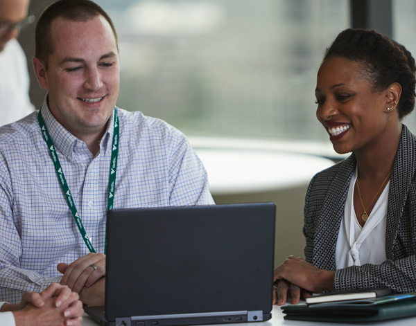 Employees collaborating