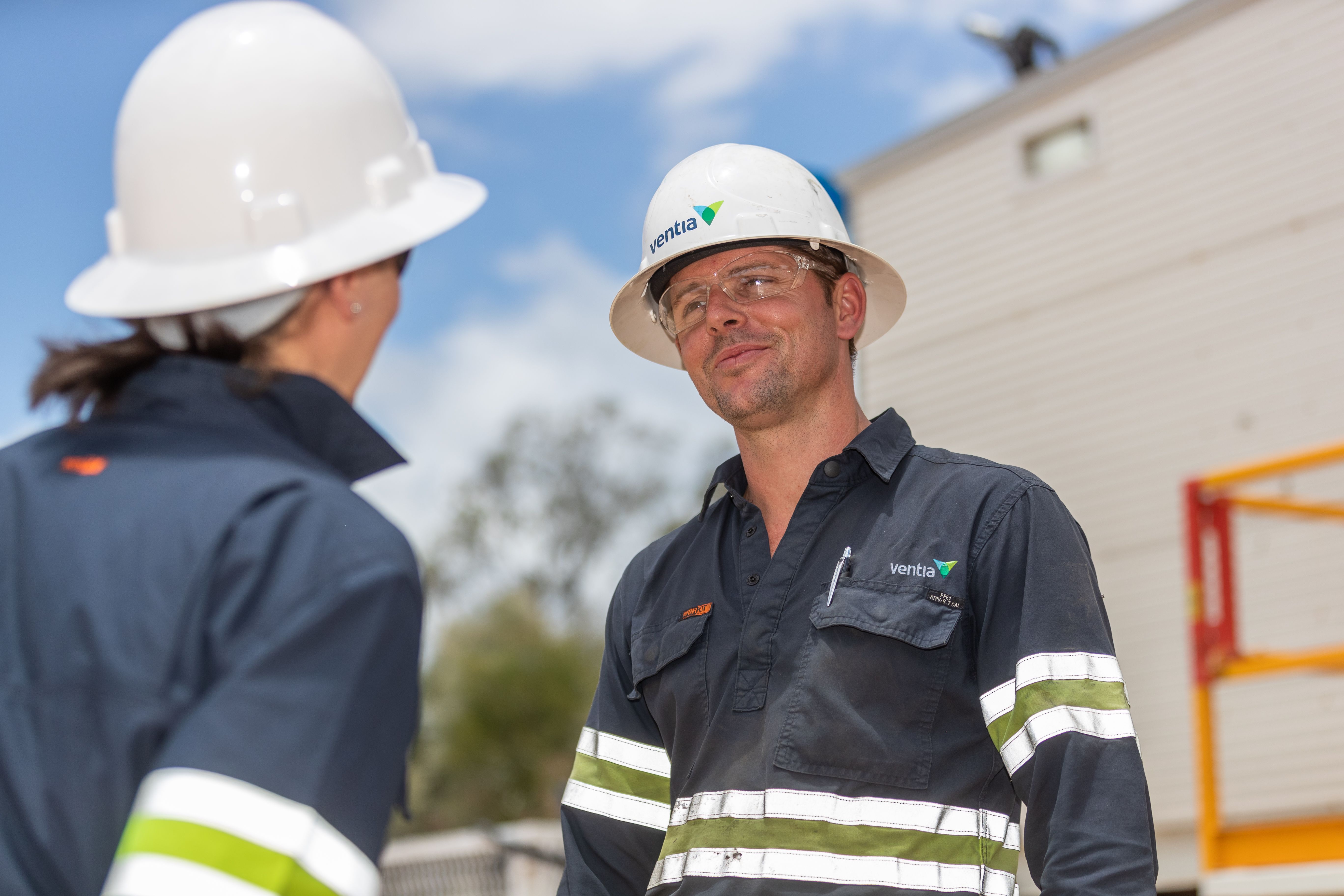 workers talking