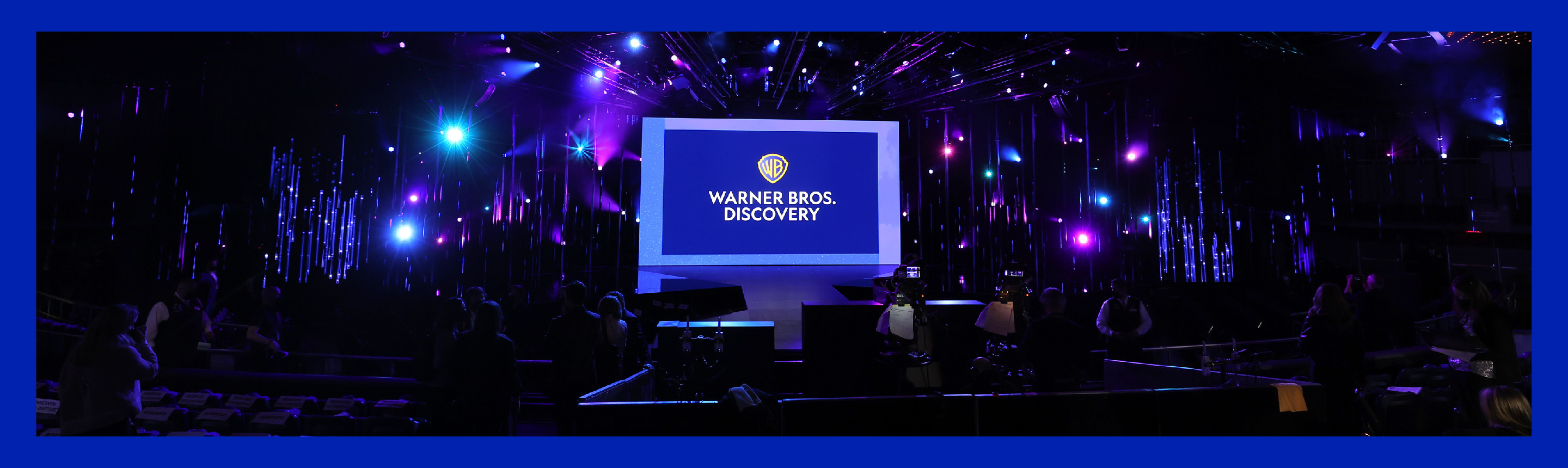 The stage at WBD's Upfront presentation