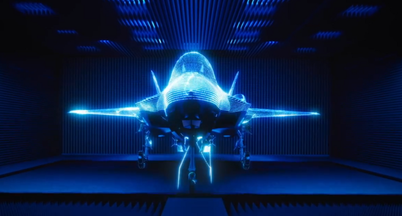 A digital rendering of a jet. 