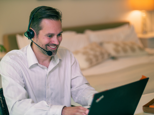 Employee working from home office