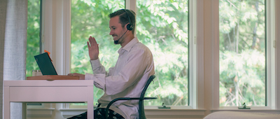 Employee on a video conference