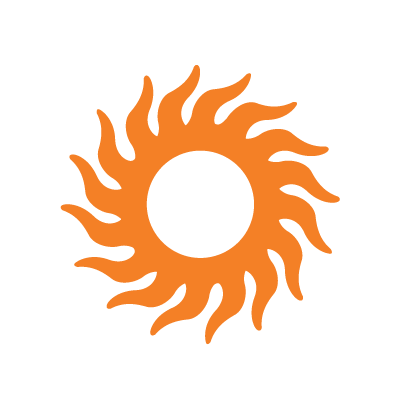 Graphic image of orange sun