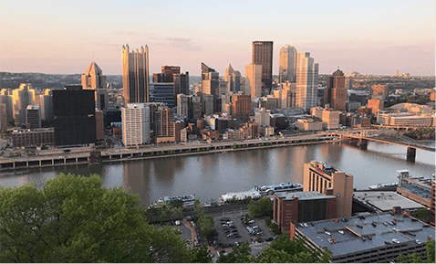 Picture of Pittsburgh skyline at dusk