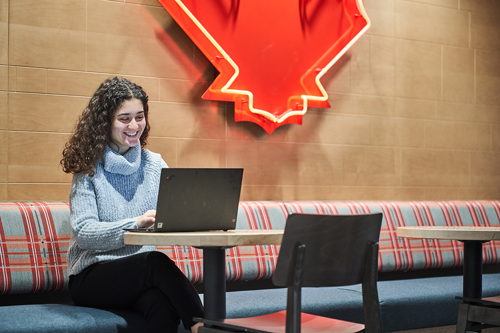 employee working in Toronto common area