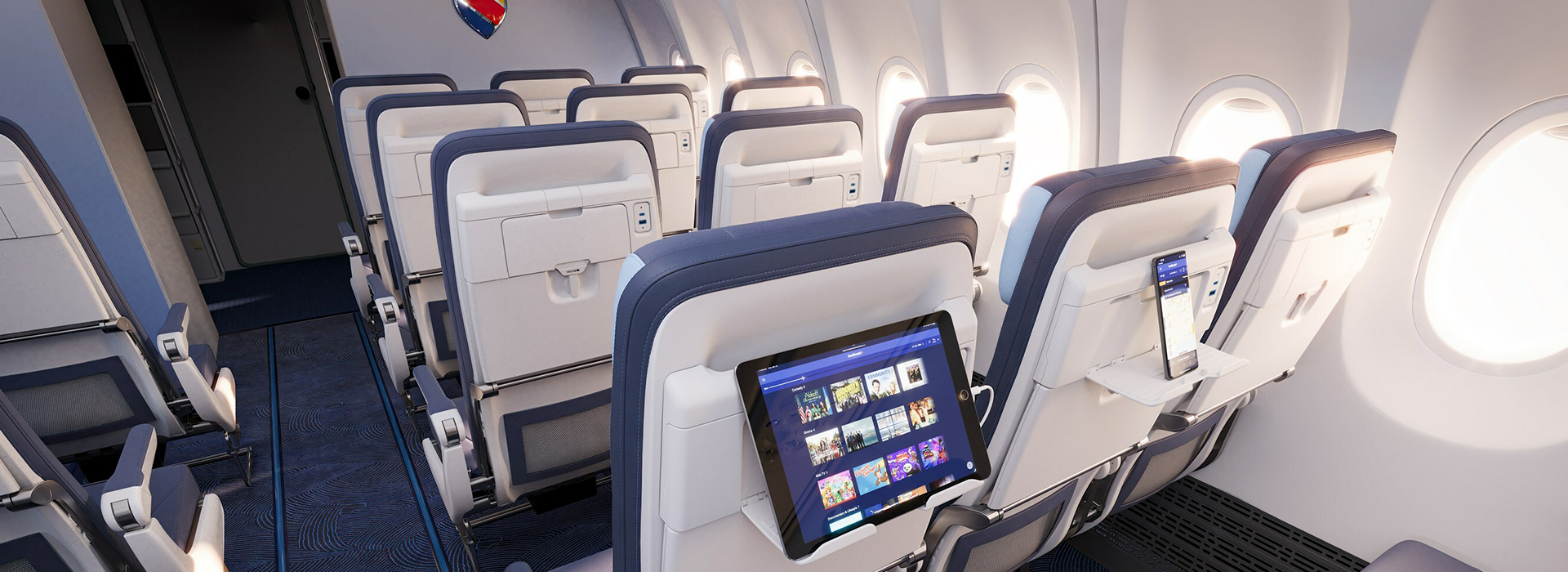 New Southwest seats in an airplane