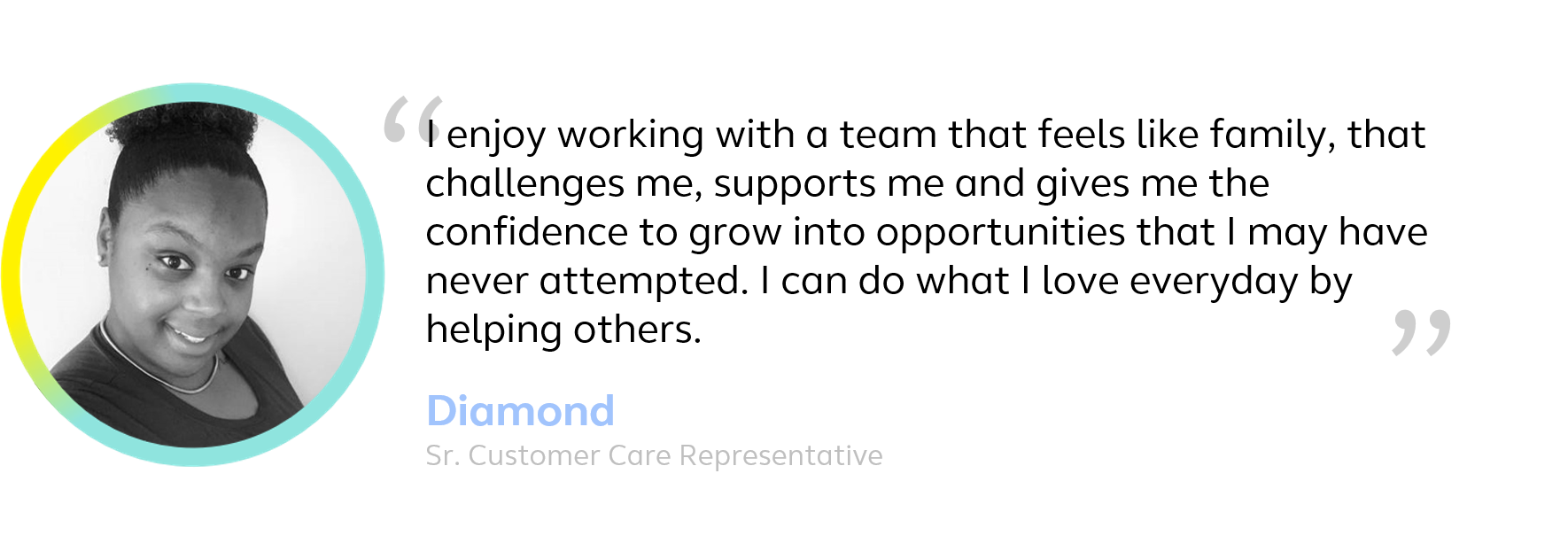 Customer Care colleague testimonial